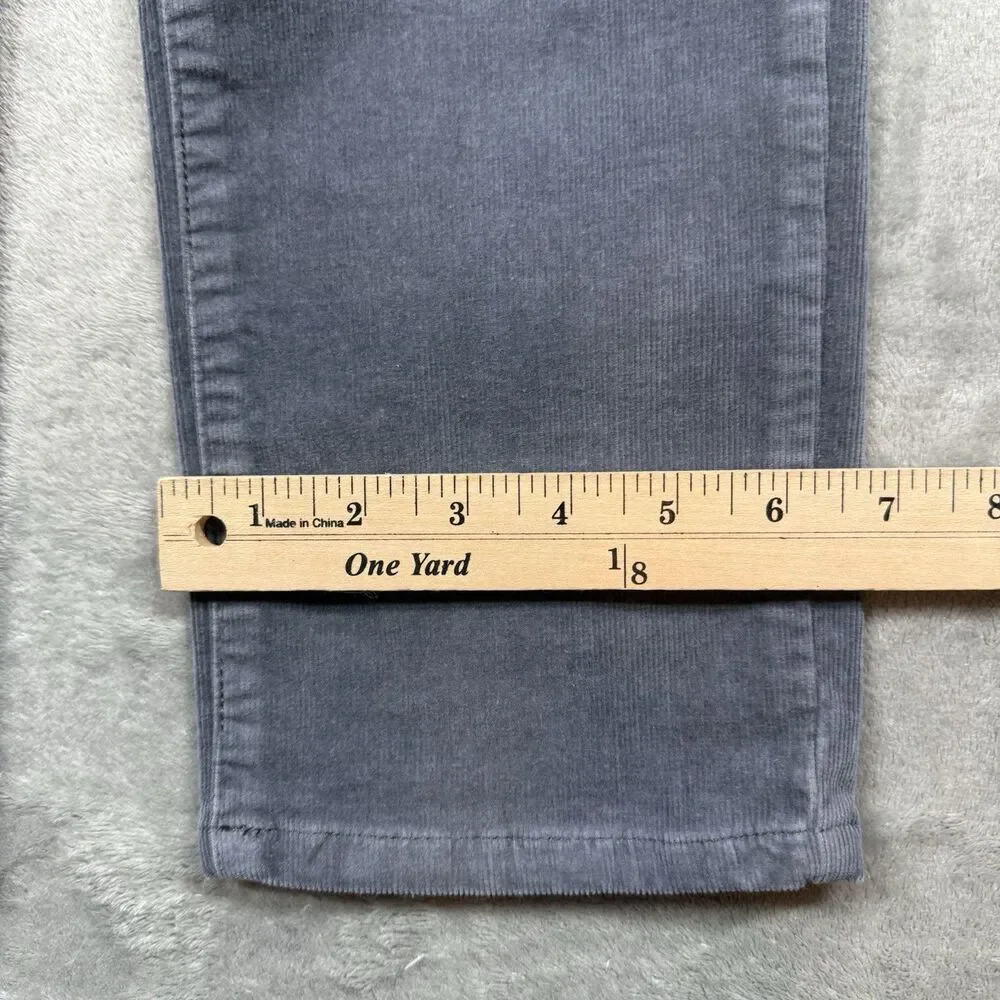 High Rise Straight Leg Velveteen Pant Solid Women’s 8P Grey Office Casual